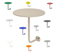 Mesa auxiliar de pared para patio, mesa de cóctel redonda pequeña para exteriores, mesa de centro en forma de L para bar en casa, comedor, restaurante, uso interior/exterior (naranja, 35 cm/13,7 pulga