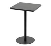 Mesa auxiliar de patio al aire libre, pequeña mesa de café cuadrada de hierro para recepción y bar de té con leche, 60 x 72 cm, duradera y elegante, diseño negro