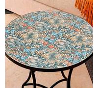 Mesa Auxiliar de Patio de Mosaico Redonda - Mesa de Café para Jardín y Terraza con Patas de Hierro Forjado Antióxido, Mesa Pequeña Decorativa para Exterior e Interior, Ø60x71, Modelo Chartres