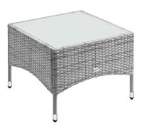 Mesa auxiliar de poliratán gris 58x58x42cm