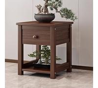 Mesa Auxiliar De Salón, Mesita De Noche Industrial, Mesita De Noche Para Dormitorio con Almacenamiento, Mesita De Noche De Madera para Espacios Pequeños, Oficina, Hogar, Habitación De Niños(Walnut col