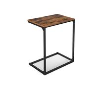 VASAGLE Mesa Auxiliar pequeña para Laptop, Dormitorio, Sala de Estar, Trabajo en la Cama o en el sofá, Estructura Simple, Estable, Estilo Industrial, marrón rústico y Negro LNT52BX