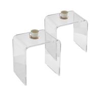 VEVOR Mesa Auxiliar en Forma de C Mesa de Centro Auxiliar para Sofá de Acrílico 2 PCS Mesita de Noche Carga Máxima 25 kg para Negocios al Alcance de Mano Salón Dormitorio, Transparente 415x305x460 mm