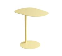 Mesa auxiliar de sofá en forma de C, moderna mesa decorativa de acero al carbono para sala de estar, oficina y balcón, diapositiva debajo del sofá y la cama, acabado bianco, 50 cm de altura