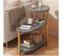 Mesa auxiliar de sofá moderna de mármol sintético para espacios pequeños, elegante mesa auxiliar con marco de metal, ideal para sofá, mesita de noche, mesa de café o mesa de centro, N