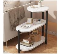 Mesa auxiliar de sofá moderna de mármol sintético para espacios pequeños, elegante mesa auxiliar con marco de metal, ideal para sofá, mesita de noche, mesa de café o mesa de centro, N