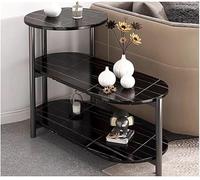 Mesa auxiliar de sofá moderna de mármol sintético para espacios pequeños, elegante mesa auxiliar con marco de metal, ideal para sofá, mesita de noche, mesa de café o mesa de centro, N