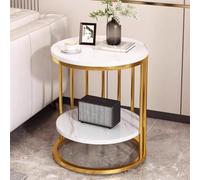 Mesa Auxiliar Dorada, Mesas Centro Redondas, Tableros De Madera De 15 Mm De Grosor, Soporte De 9 Tubos De Acero For Sofá, Sala De Estar, Dormitorio Y BalcóN.