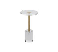 Mesa auxiliar - DUOKU - JYFT-002R - Acrílico transparente - Bandeja redonda de 11,9 pulgadas - 10 kg de carga