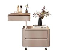 Mesa Auxiliar Elevable, Moderna Y Ajustable con Ruedas,Mesa Auxiliar Multifuncional para Sofá con Escritorio Giratorio De 360°,Mesa De Centro Elevable Mesita De Noche para Sala De Estar Y Dormitorio