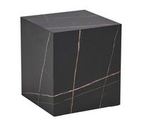[en.casa] Mesa Auxiliar Ellelu en Forma de Cubo para Salón Dormitorio Recibidor Mesilla de Noche Montada Estable Versátil MDF 45 x 40 x 40 cm - Efecto Mármol Negro