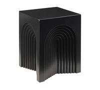 Mesa auxiliar elverumn diseño arqueado mdf 45x35x35 cm - negro mate [en.casa]