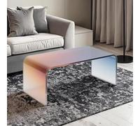 Mesa Auxiliar en Forma de C Acrílica, Mesa de Centro Rectangular Portátil, con un Elegante Diseño Degradado, Ligera Y Resistente, Es Perfecta for Salones, Salas de Estar Y Cafeterías(Pink,80cm)