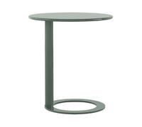 Mesa Auxiliar en Forma de C con Estructura de Metal, Mesa de Sofá y Mesa de Noche Redonda para Sala, Dormitorio, Mesa Compacta y Funcional para Espacios Pequeños(Green2,18.9x27.17in(48x69cm))