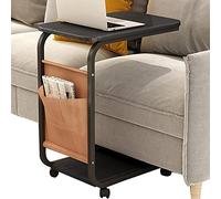 Mesa Auxiliar En Forma De C De 65 Cm, Deslizable Bajo El Sofá Cama con Estructura De Acero Y Metal, Estación De Trabajo para Portátil, para Sala De Estar, Dormitorio