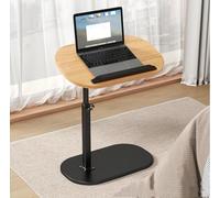Mesa auxiliar en forma de C de altura ajustable con giratoria de 360° y moderna mesa auxiliar pequeña para sofá/cama, mesa giratoria que se desliza debajo del diseño levantable/abatible.