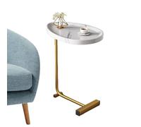 Mesa auxiliar en forma de C - mesa auxiliar de lujo ligera | mesa auxiliar | mesilla de noche en forma de C para sala de estar | Mesa pequeña bandeja de TV | Mesa de té rústica con marco