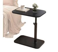 Mesa auxiliar en forma de C - Mesa auxiliar en C, mesa auxiliar con rotación de 360 grados | Mesa auxiliar en forma de C, mesa auxiliar para sofá, mesa de sofá para salón, dormitorio, noche