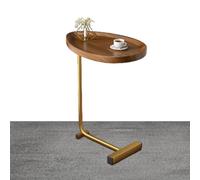 Mesa auxiliar en forma de C - mesa auxiliar para aperitivos y té | Mesa de bandeja delgada que se desliza debajo del sofá, con estructura de metal, perfecta para el salón o el dormitorio, amuebl