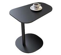 Mesa auxiliar en forma de C, mesa de centro móvil para sala de estar, dormitorio, estudio y espacios pequeños, base de hierro, 53 x 38 x 60 cm