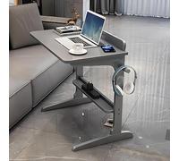 Mesa auxiliar en forma de C, mini escritorio de computadora de madera maciza para oficina en casa, escritorio de estudio moderno, mesa auxiliar estrecha para trabajar desde casa