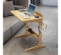 Mesa auxiliar en forma de C, mini escritorio de madera maciza para oficina en casa o estudio, mesa auxiliar estrecha de diseño moderno, ideal para trabajar desde casa