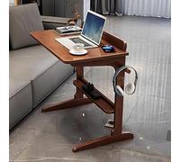 Mesa auxiliar en forma de C, mini escritorio de madera maciza para oficina en casa o estudio, mesa auxiliar estrecha de diseño moderno, ideal para trabajar desde casa