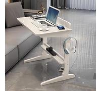 Mesa auxiliar en forma de C, mini escritorio de madera maciza para oficina en casa o estudio, mesa auxiliar estrecha de diseño moderno, ideal para trabajar desde casa