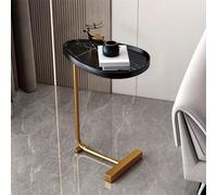 Mesa auxiliar en forma de C moderna y pequeña con patas de metal, versátil mesa de sofá para sala de estar y dormitorio, mesita de noche, 30 x 36 x 72 cm, perfecta para sofás y sillones