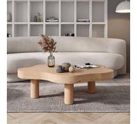 Mesa auxiliar en forma de nube para sala de estar, mesa de madera moderna irregular, elegante diseño de 3 patas, acabado natural, 70 x 45 x 40 cm, decoración única para el hogar
