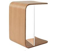 Mesa Auxiliar En Forma De U, Mesa De Fin De Borde De Madera Natural, Mesa Auxiliar En Forma De C Para La Mesa Auxiliar De La Computadora Portátil Sofá Y La Cama Para La Sala De Estar Y Los Es(Color:j)