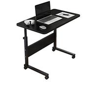 Mesa Auxiliar Escritorio para Computadora Altura Móvil Ajustable Soporte para Computadora Portátil Móvil Bandeja con Ruedas Sofá Cama Portátil con Ruedas Sobrecama (Negro 60X40Cm)