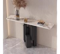 Mesa Auxiliar Estrecha con Estructura de Metal Mesa Consola Gran Capacidad de Carga Mesa Multifuncional para Salón Pasillo Entrada Multicolor(Black 1,120 * 30 * 80cm)