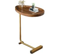 Mesa Auxiliar Estrecha en Forma de C - Café | Ovalada | Lateral | En Forma de C | Sofá | Mesa de té | Bandeja pequeña for TV | Estructura metálica