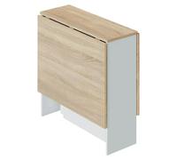 Calicosy Mesa auxiliar Fly - alas abatibles - Blanco Artik/Roble Canadian - 77x31-140x79cm
