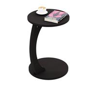 Mesa auxiliar holeby con 4 ruedas 56 x ø 38 cm - negro mate [en.casa]