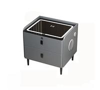 Mesa Auxiliar Inteligente con Carga Inalámbrica y Bloqueo de Huellas Dactilares, Mesita de Noche con Luz Led, Mesita de Noche Sin Carga USB/50 * 40 * 46 Cm Warm as Ever