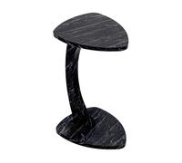 Mesa auxiliar klinerg con 4 ruedas 40x37x56 cm - efecto mármol negro [en.casa]