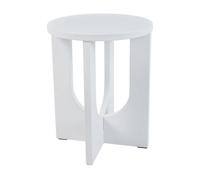 [en.casa] Mesa Auxiliar Kysdajore para Salón Dormitorio Recibidor Mesa de Sofá Mesilla de Noche con Tablero Redondo 50 x Ø40 cm - Blanco
