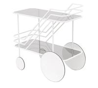 Mesa auxiliar lateral Mesa auxiliar for sofá, carrito de almacenamiento, estante for guardar refrigerios, servicio manual, sala estar, comedor Mesa de centro decorativa para sala de estar(Blanco)