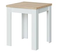 Habitdesign - Mesa Auxiliar Extensible para Cocina, Color Blanco Artik y Roble Canadian, 67-134x67x79 cm - Modelo Livre