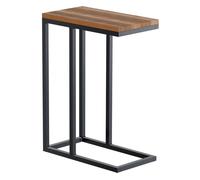 CLP Mesa Auxiliar Manteo de Roble, mesilla de Noche Cuadrada, Mesa de sofá con Estructura de Metal con Recubrimiento en Polvo | Tamaño 46x25x63 cm