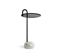 Mesa auxiliar Mesa auxiliar pequeña de metal, mesas bistró redondas for interior y exterior, mesa centro portátil, mesita noche, resistente al óxido a la intemperie Muebles de salón(Negro)