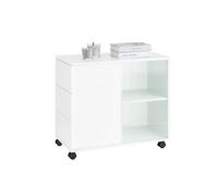Mesa auxiliar mesa de centro con 2 puertas fbt141-w sobuy es 61 cm