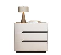 Mesa Auxiliar, mesita de Noche, mesita de Noche de Madera Maciza, con 3 cajones, diseño de Tirador Oculto, no Requiere Montaje, Adecuada for pasillos, dormitorios y Salas de Estar.(B,70CM(27.56IN))