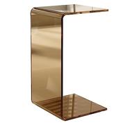 Mesa auxiliar minimalista nórdica de acrílico transparente en forma de C, moderna mesa rectangular de esquina para pequeños espacios de sala de estar, muebles ligeros elegantes