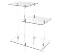 Mesa Auxiliar Moderna De Acrílico De 3 Niveles Transparente: Mesita De Noche Transparente Con Diseño Que Ahorra Espacio, Mesa De Almacenamiento Versátil Para Dormitorio, Sala De Estar Y Entrada, Muebl