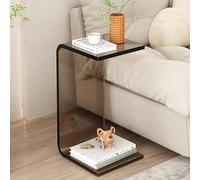 Mesa auxiliar moderna de acrílico en forma de U para sala de estar y dormitorio, mesita de noche transparente para patio, terraza y más
