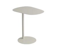 Mesa auxiliar moderna en forma de C para sofá y cama, acero al carbono, mesa decorativa para debajo del sofá, sala de estar, oficina, balcón, color marrón claro, altura: 50 cm