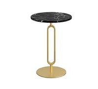 Mesa Auxiliar Moderna, Mesa Mini, con Tablero De Mármol,Black-45cm×45cm×55cm